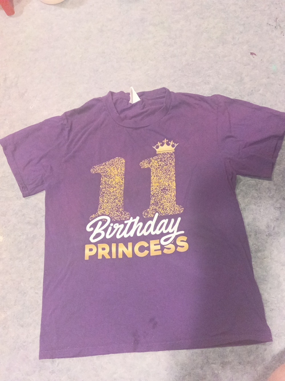 Girls' Purple '11 Birthday Princess' Short Sleeve Tee